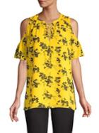 Michael Michael Kors Floral Cold Shoulder Tee