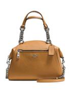 Coach Polished Pebbled Leather Chain Satchel