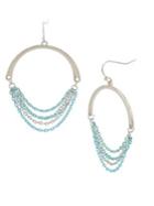 Kenneth Cole New York Aqua Chain Gypsy Hoop Earrings