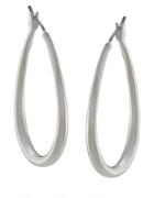Lauren Ralph Lauren Silvertone Small Oval Hoop Earrings