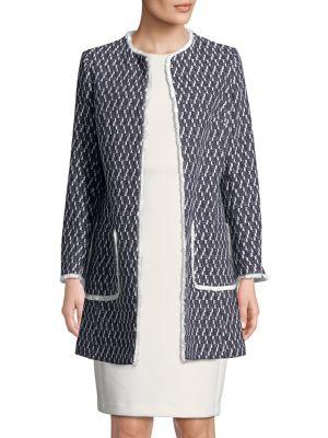 Helene Berman Textured Fringe Coat