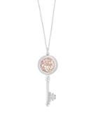 Effy Final Call Diamond, White & Rose Gold Key Pendant Necklace