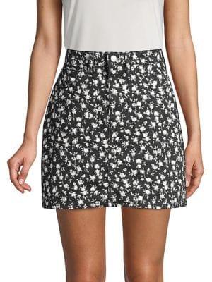 Calvin Klein Jeans Floral Cotton Mini Skirt