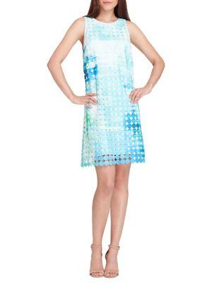 Tahari Arthur S. Levine Petite Tonal Disc Lace Shift Dress