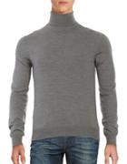 Black Brown Merino Wool Turtleneck Sweater