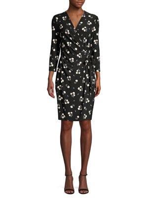 Anne Klein Floral Wrap Sheath Dress