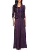 Alex Evenings 2-piece Lace Gown And Jacket