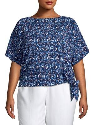Michael Michael Kors Plus Paisley Side-tie Top