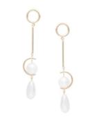 Design Lab Sterling Silver & Faux Pearl Mismatched Earrings