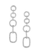 Cz By Kenneth Jay Lane Rhodium-plated And Cubic Zirconia Pave Link Earrings