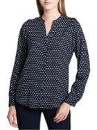 Calvin Klein Plus Polka Dot Button Front Blouse