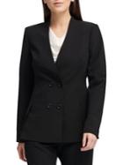 Donna Karan Collarless Double-breasted Blazer