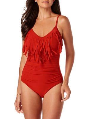 Magicsuit One-piece Solid Blaire Fringed Control Swimsuit