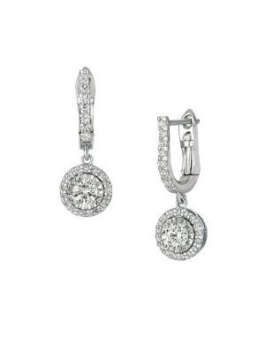 Morris & David 14k White Gold & Diamond Drop Earrings