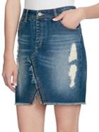 Jessica Simpson Fray-trimmed Denim Skirt