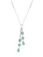 Lucky Brand Chase Crystal Two-tone Reversible Beaded Lariat Necklace