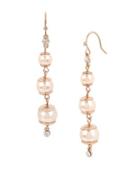 Kenneth Cole New York Knots And Pearls Faux Pearl And Crystal Drop Linear Earrings