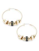 Nanette Lepore Pearlescent Accented Hoop Earrings