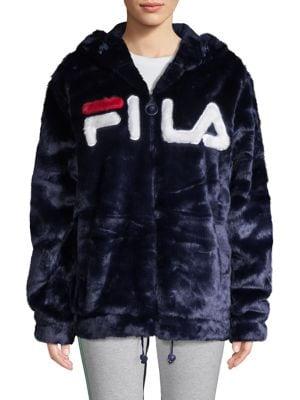 Fila Faux Fur Zip-front Hoodie