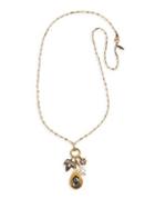 Badgley Mischka 13mm White Freshwater Pearl Floral Charm Pendant Necklace