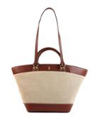 London Fog Poole Vegan Leather And Linen Tote