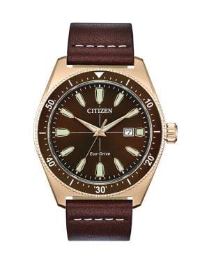 Citizen Brycen Stainless Steel & Leather-strap Sport Watch