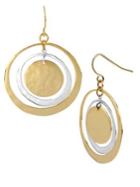 Robert Lee Morris Two-tone Hammered Orbital Drop Earrings