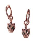 Effy Signature Diamond, Tsavorite And 14k Rose Gold Leopard Drop Earrings