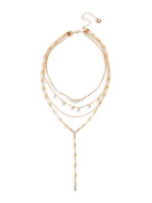 Bcbgeneration Goldtone & Crystal Chain Layered Y-necklace