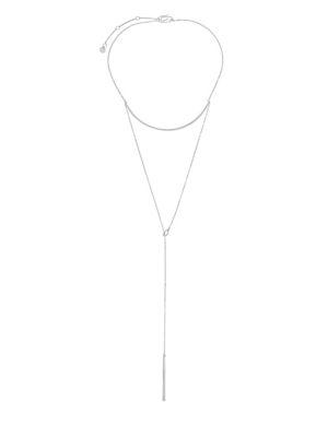 French Connection Layered Bar Lariat Necklace