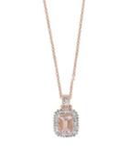 Effy Blush Diamond And Morganite Faceted Pendant Necklace