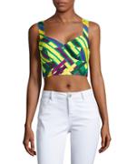 Tracy Reese Abstract Print Crop Top