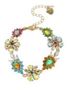 Betsey Johnson Paradise Lost Crystal Floral Bracelet