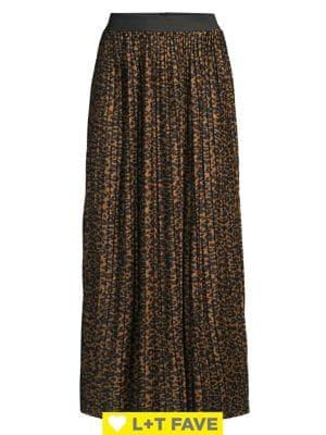 Only Disco Long Leopard-print Skirt