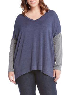Karen Kane Plus Colorblock Relaxed-fit Top