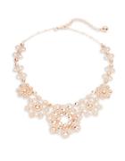 Kate Spade New York Crystal Lace Floral Bib Necklace