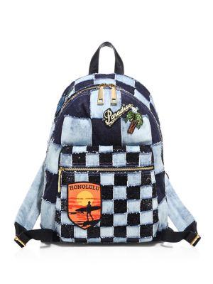 Marc Jacobs Checkered Denim Biker Backpack