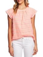 Cece Desert Floral Striped Flutter Sleeve Top
