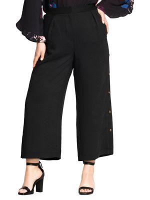 City Chic Plus Sweet Button Culottes