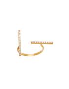 Lord & Taylor Cubic Zirconia Bar Ends Open Ring