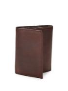 Black Brown Rfid-protection Leather Trifold Wallet