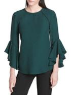 Calvin Klein Ruffled Bell-sleeve Top