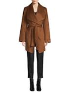 T Tahari Wool-blend Wing-lapel Wrap Coat