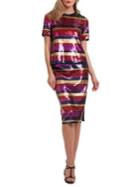 Trina Turk Sequin Striped Cava Skirt