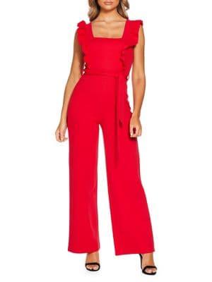 Quiz Frill-trimmed Jumpsuit