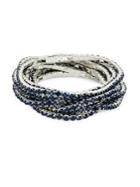 Design Lab Silvertone 8-row Rhinestone Stretch Bracelet
