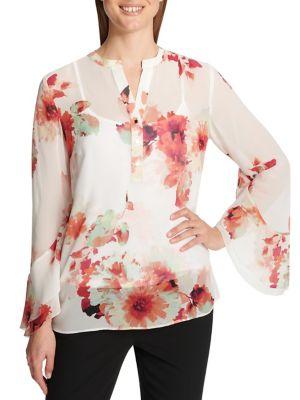 Calvin Klein Sheer Floral Blouse