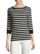 Jones New York Cotton Three-quarter Sleeve Pullover