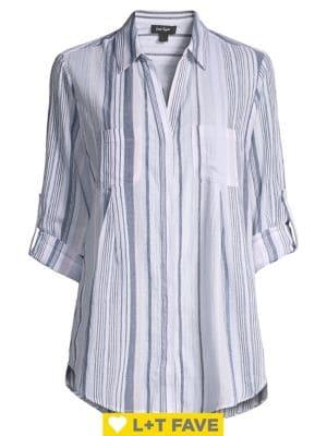 Lord & Taylor Petite Stripe Button-down Shirt