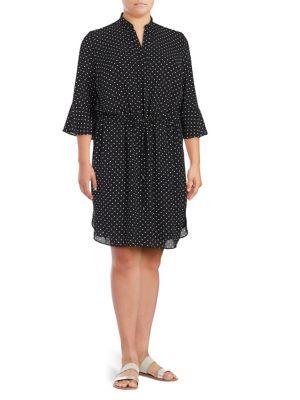 Lauren Ralph Lauren Plus Polka-dot Printed Dress